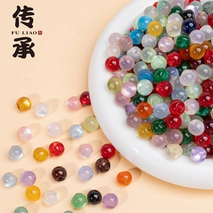 漢服圓形珠子復古裝 飾輔料 旗袍盤扣扣子樹脂圓珠扣小紐扣唐裝 中式