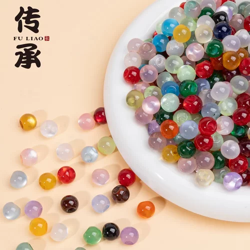 中式旗袍盘扣扣子树脂圆珠扣小纽扣唐装汉服圆形珠子复古装饰辅料