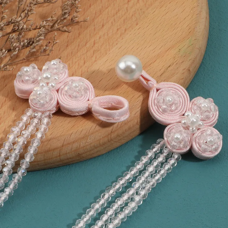 旗袍纽扣水晶挂链盘扣中式礼服嫁衣喜服领口装饰扣中国风国潮布扣