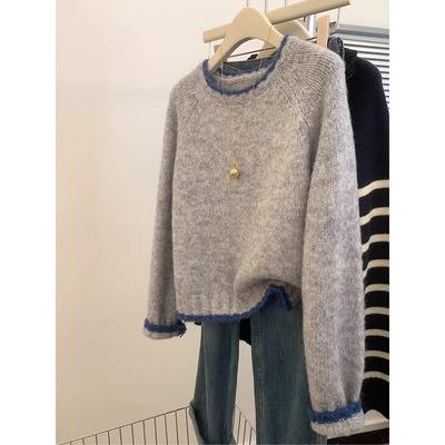 灰色短款毛衣女秋冬内搭2