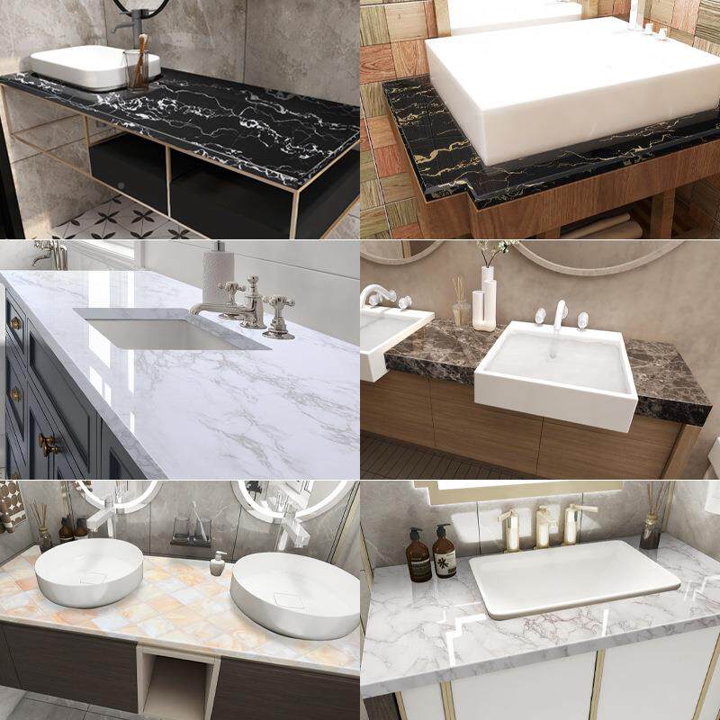 厨房贴柜灶台用仿加大理石纹纸厚自286粘翻新墙台面pvc防水防潮壁