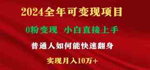 2024全年可变现项目 小白上手快 一天收益至少2000