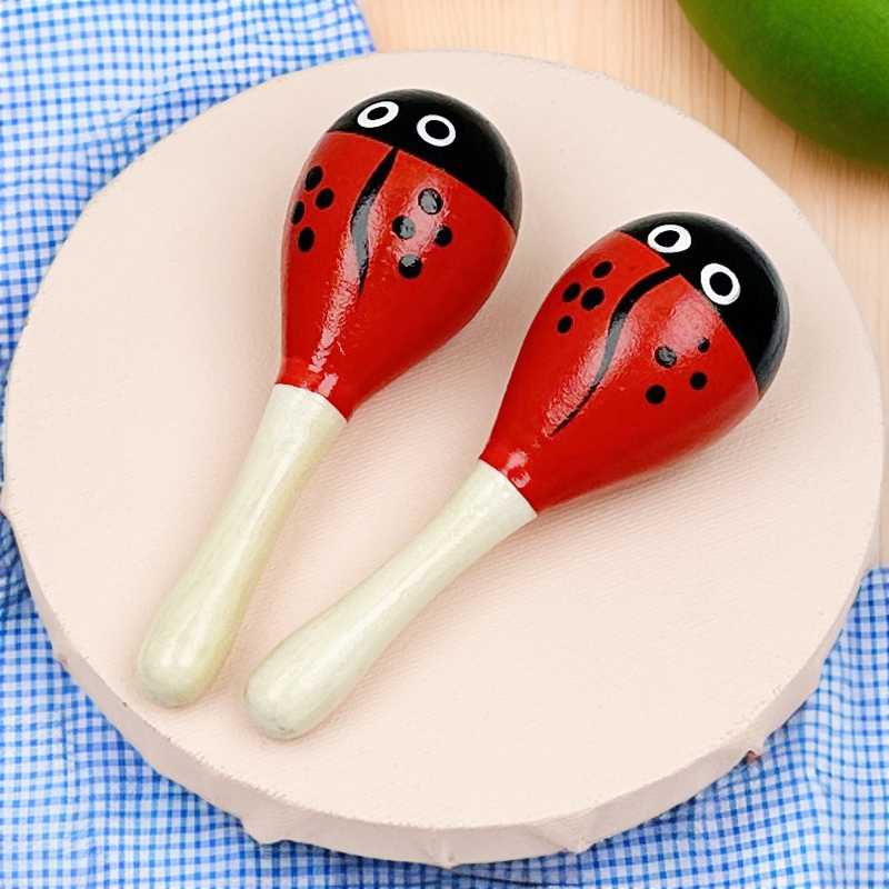 木质沙锤宝摇铃抓握追视听觉训练