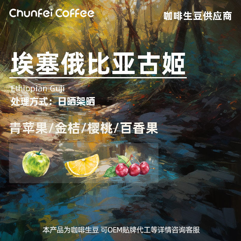 埃塞俄比亚古姬咖啡生豆 淳啡日晒耶加雪菲精品咖啡生豆原料1kg