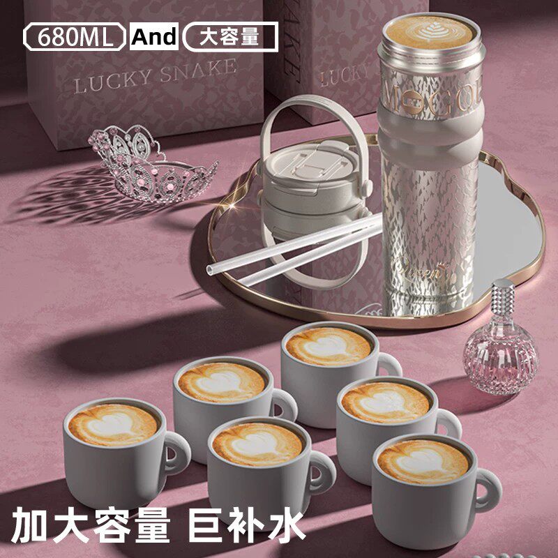 女神保温杯大容量车载陶瓷覆层新保冷/保温杯