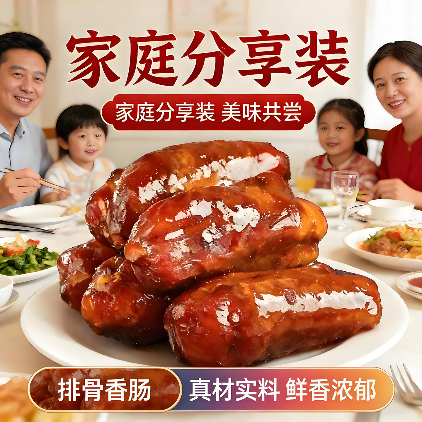 四川特产正宗排骨香肠腊排骨肠农家手工自制麻辣脆骨熏肠腊肉500g
