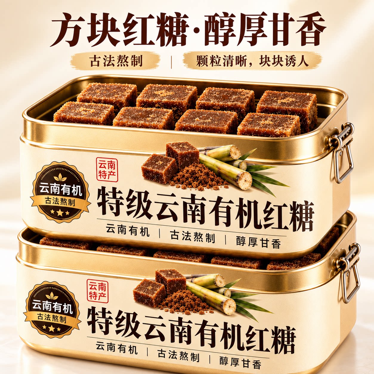 正宗云南有机红糖块正品古法纯糖