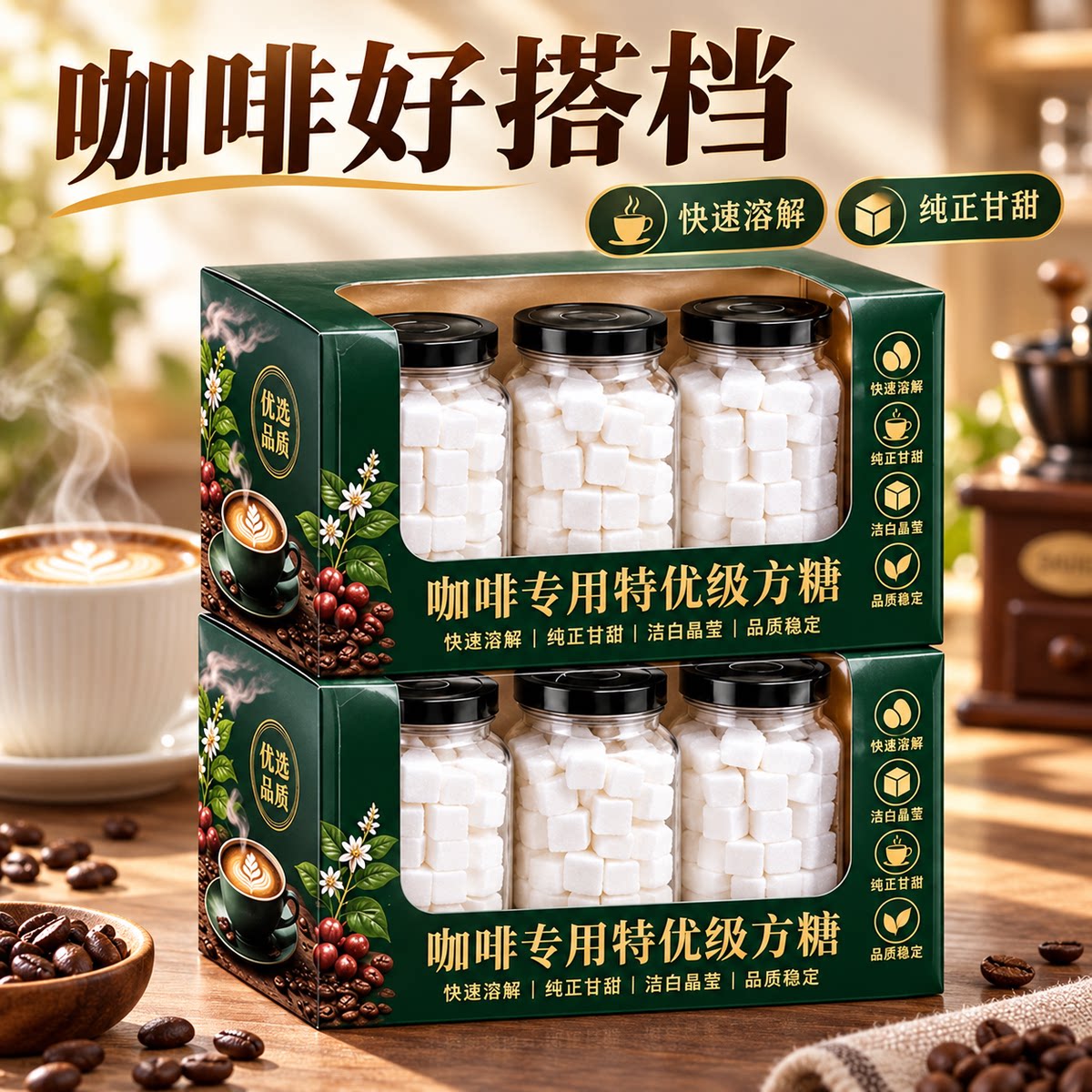 特级方糖块优级奶茶黑咖啡伴盒装