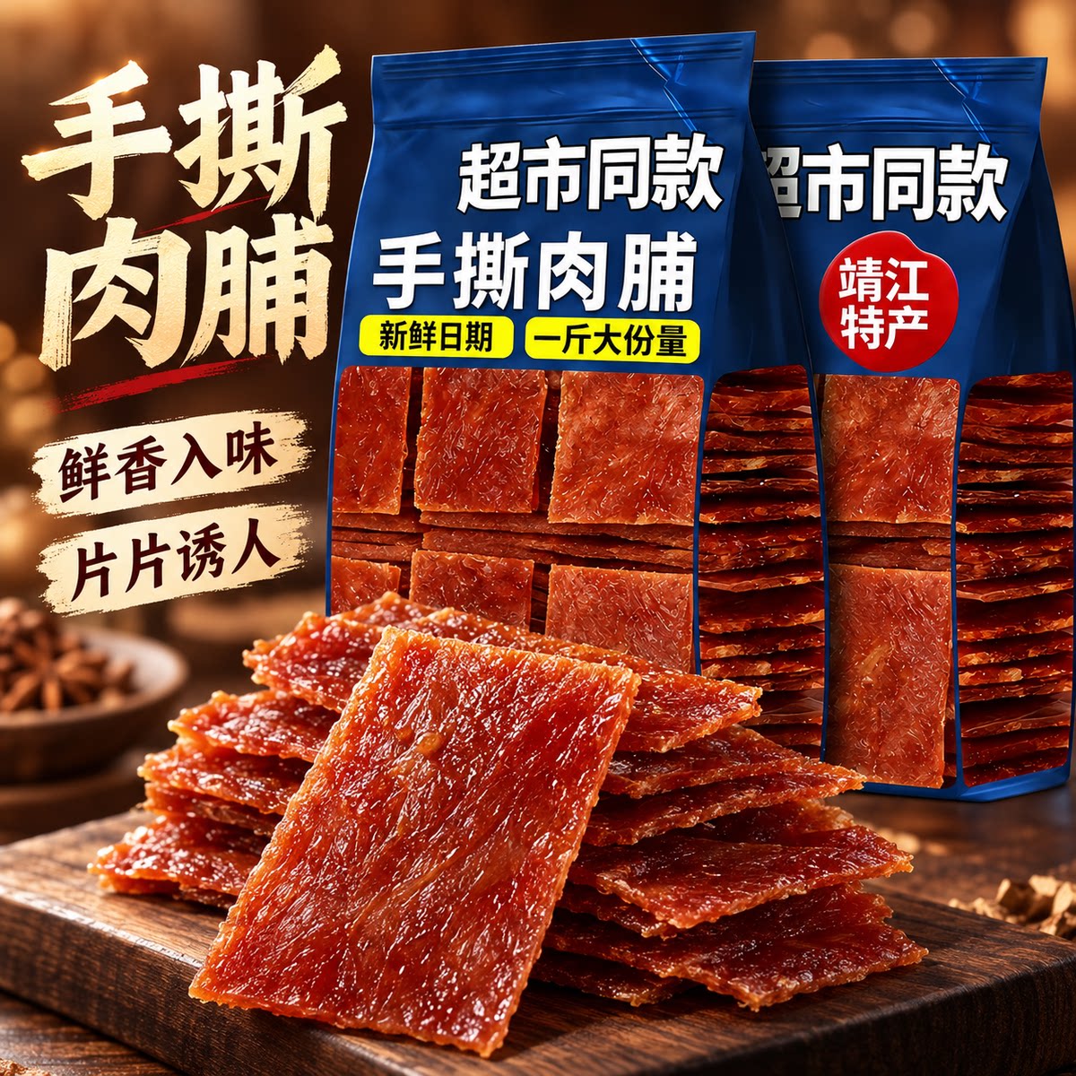 靖江猪肉脯零食独立包装抖音热销