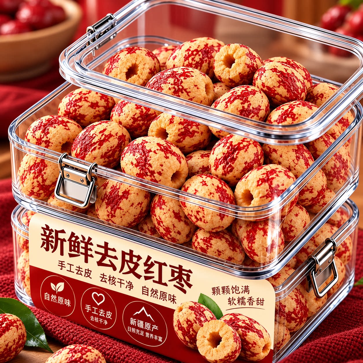 品质去皮去核红枣婴儿辅食专用免洗无核无皮枣官方旗舰店新疆特产