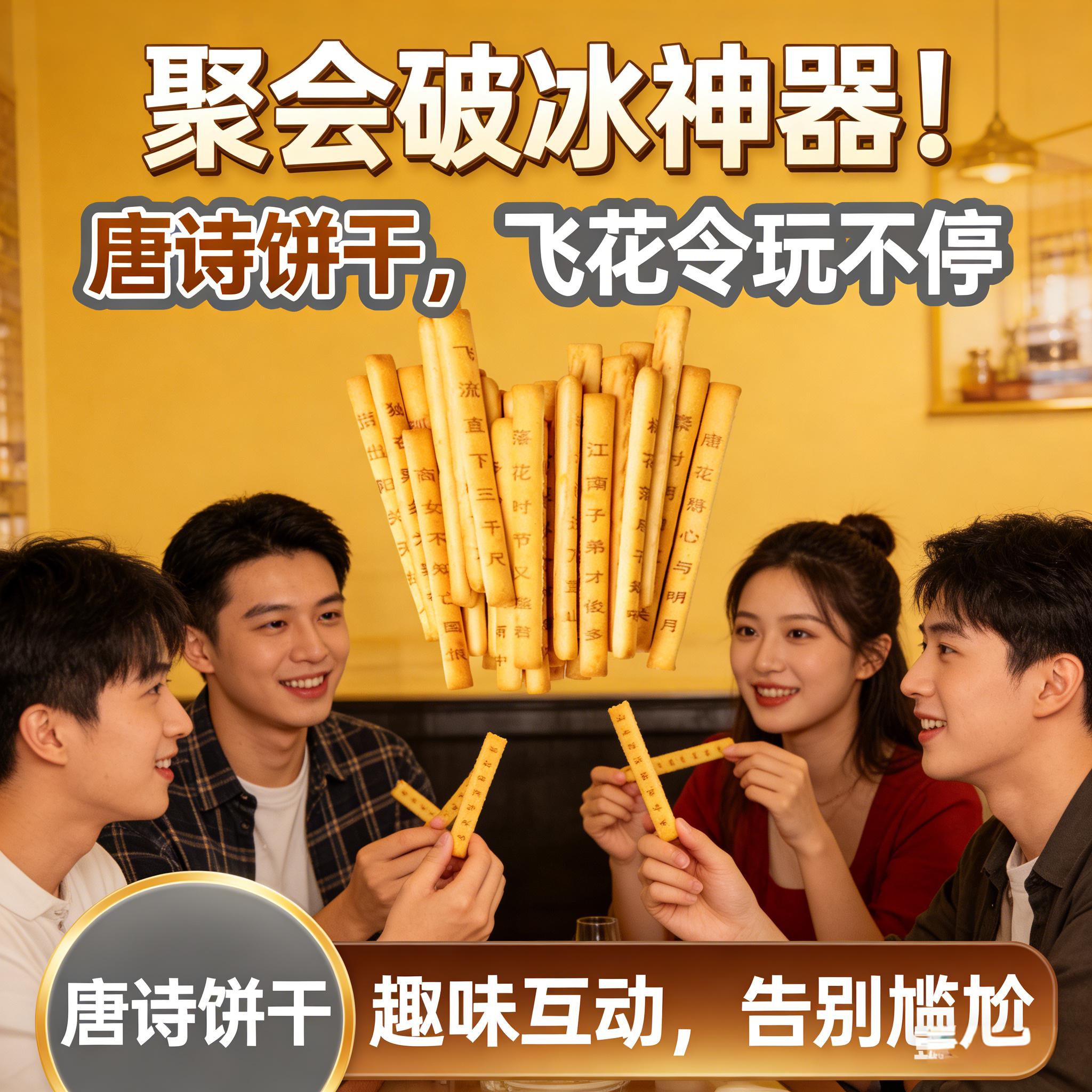 聚会破冰神器！唐诗饼干飞花令专用趣味互动超有料有内涵不撞款