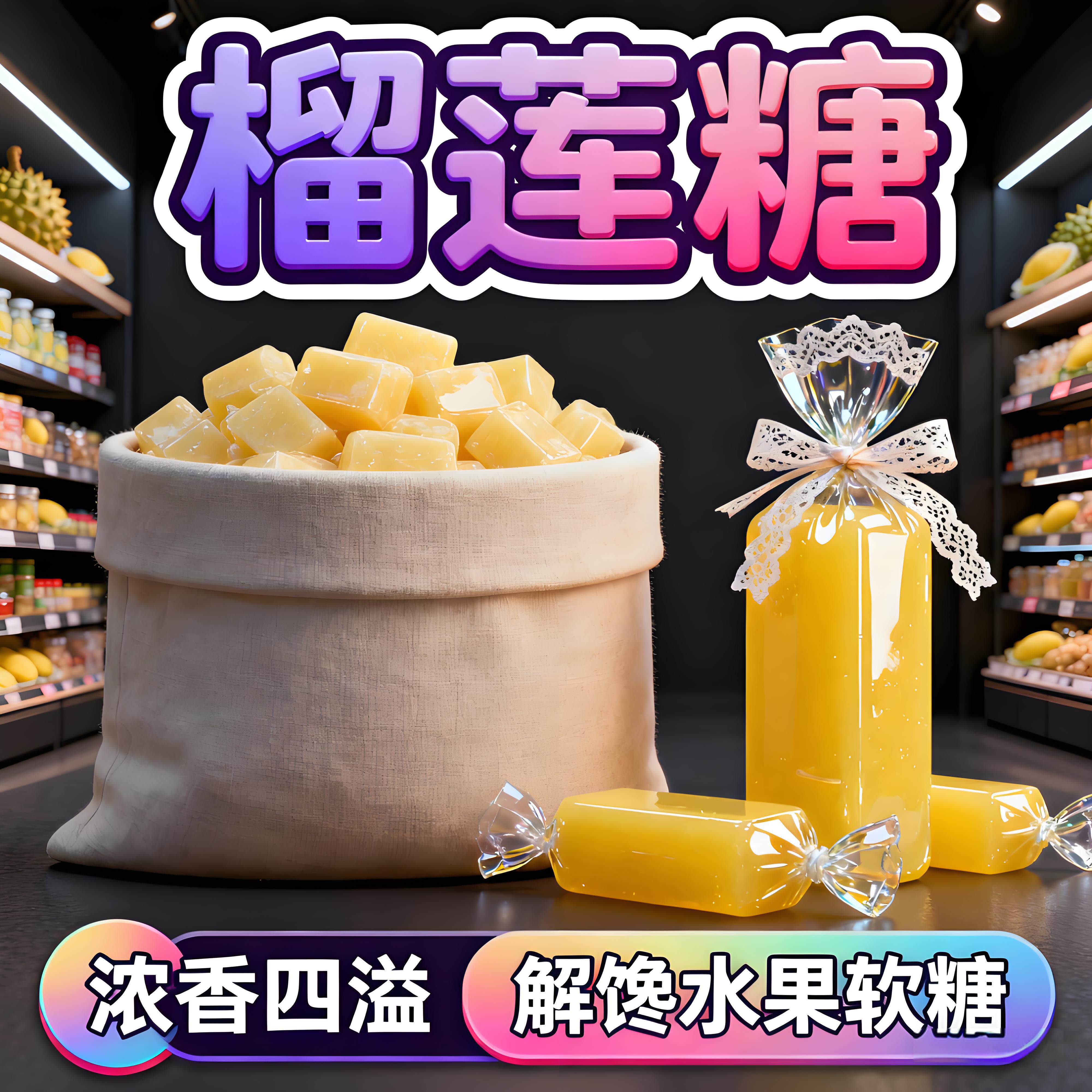 全网热销泰国原装进口榴莲糖软糖官方旗舰店正宗0添加剂休闲零食