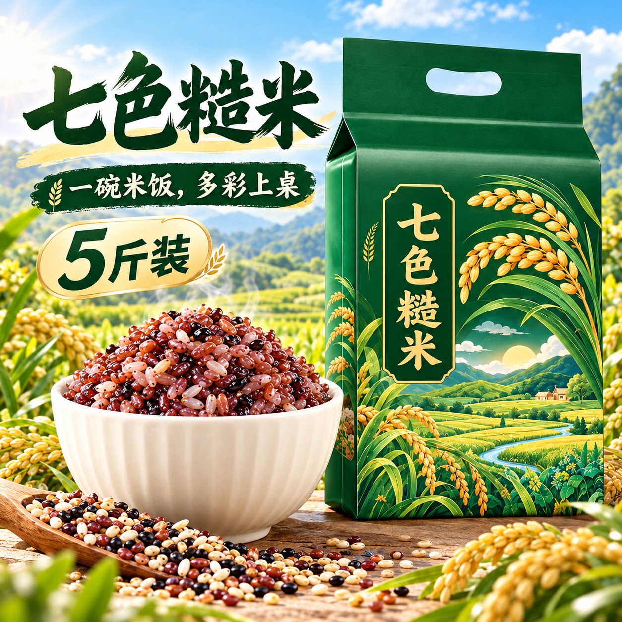 东北五常低脂七色糙米旗舰店粗米