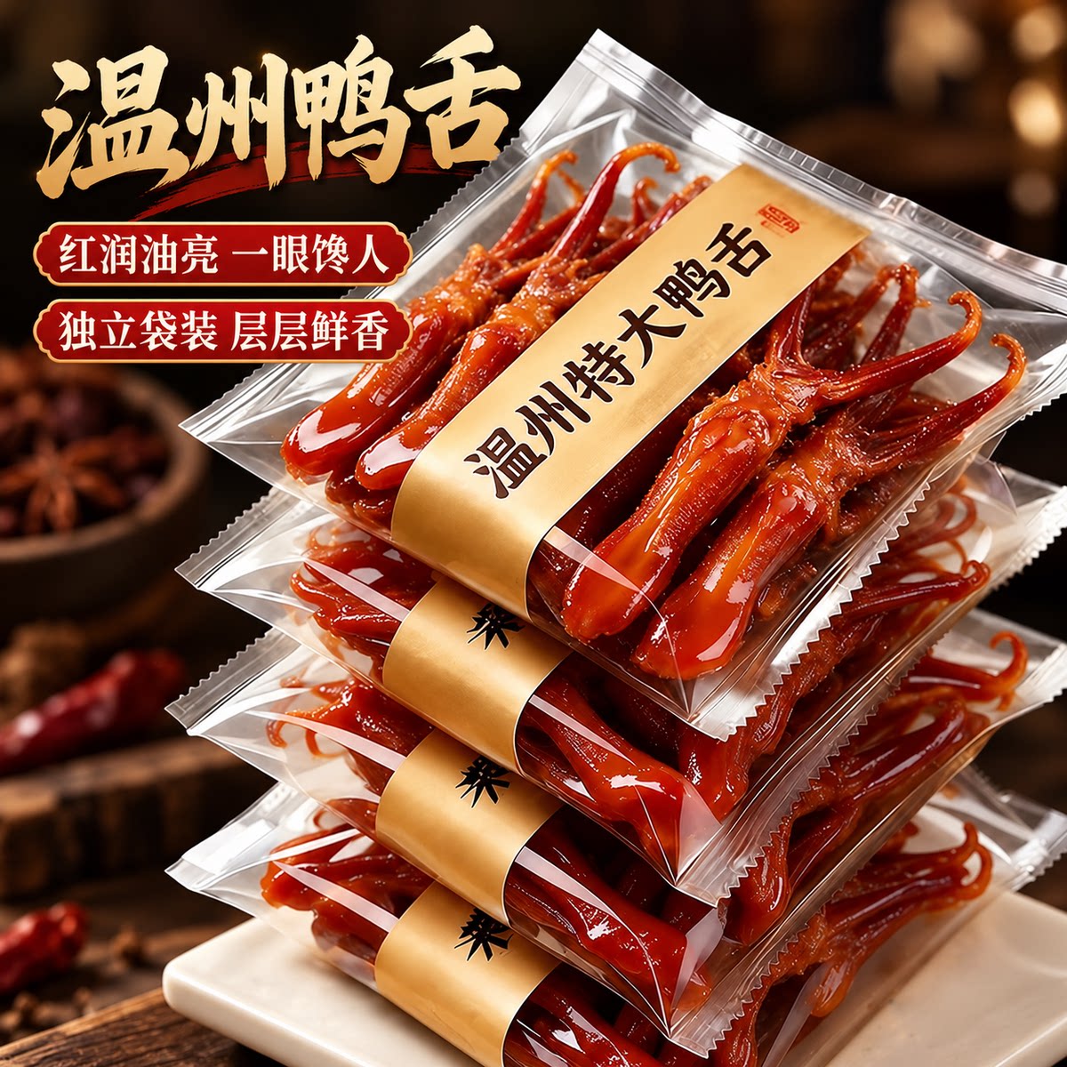 鸭舌特大温州特产酱香鸭货开袋食