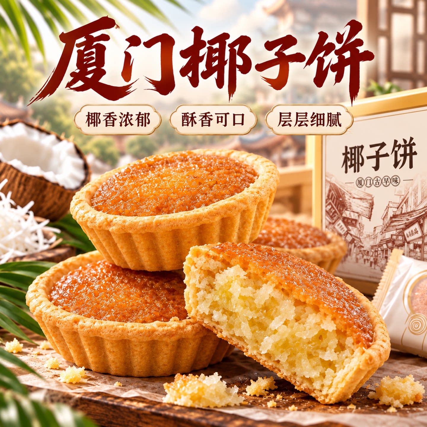 厦门特产椰子饼官方旗舰店福建食