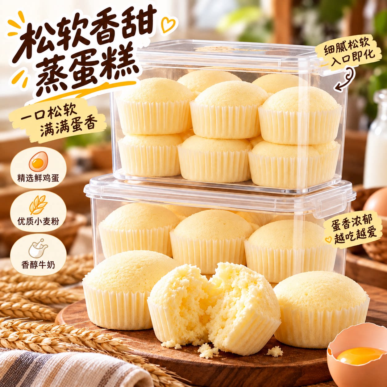 港式木糖醇奶香蒸蛋糕独立装