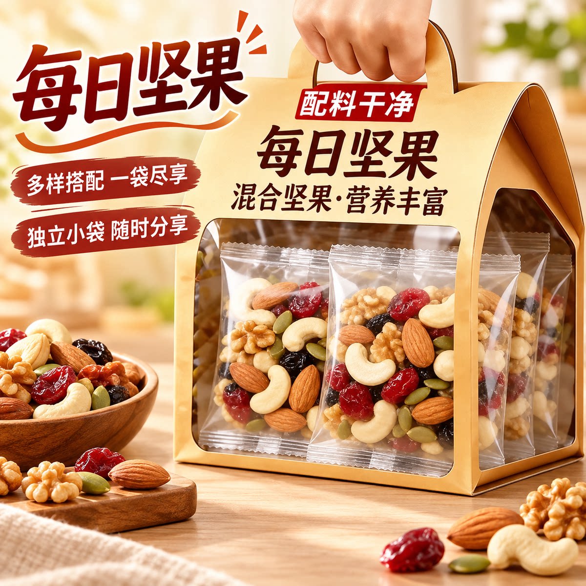 每日坚果旗舰店独立包装混合坚果
