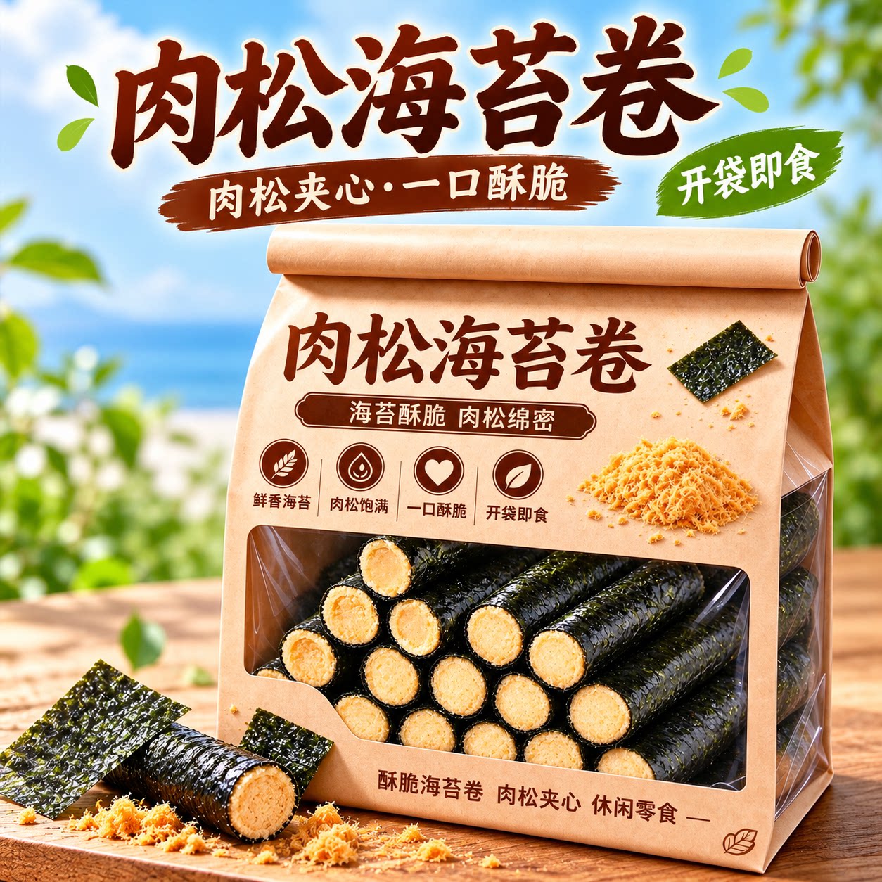 海苔卷肉松夹心卷紫菜网红小零食