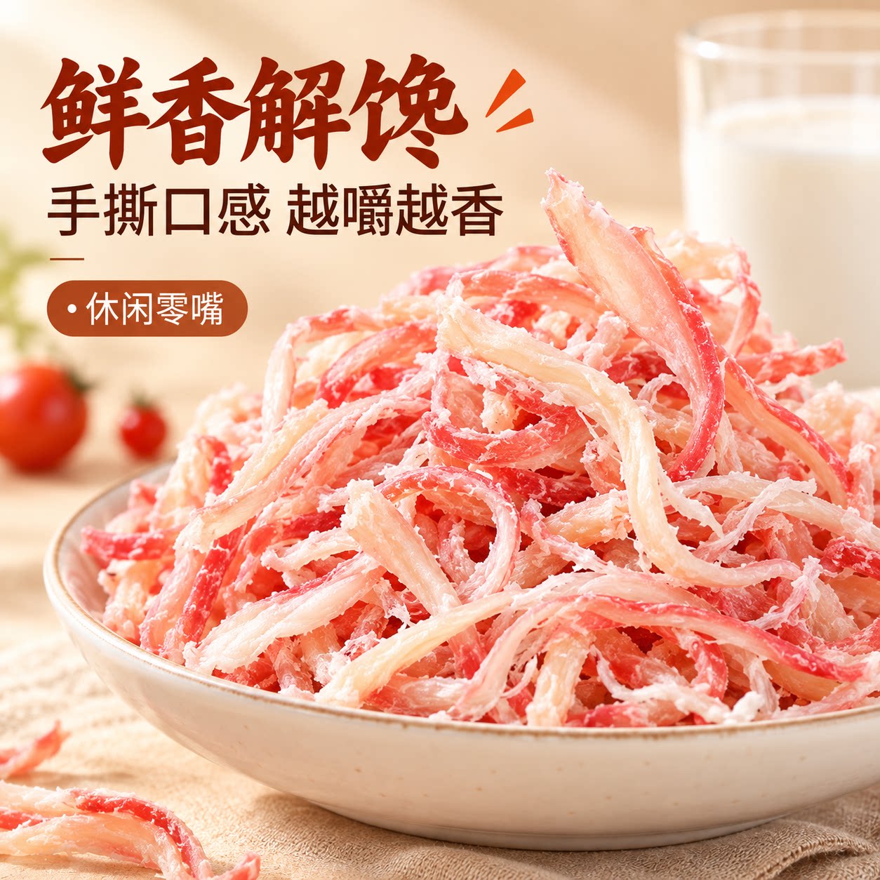 开盖即享鲜香美味鱿鱼丝罐装速食