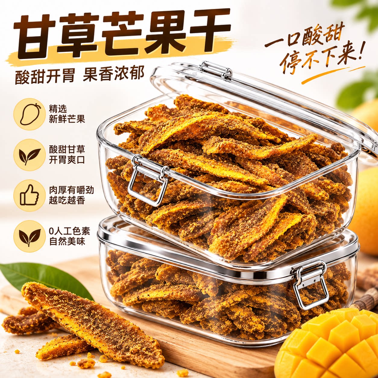 甘草盐津酸甜芒果干条怀旧零食