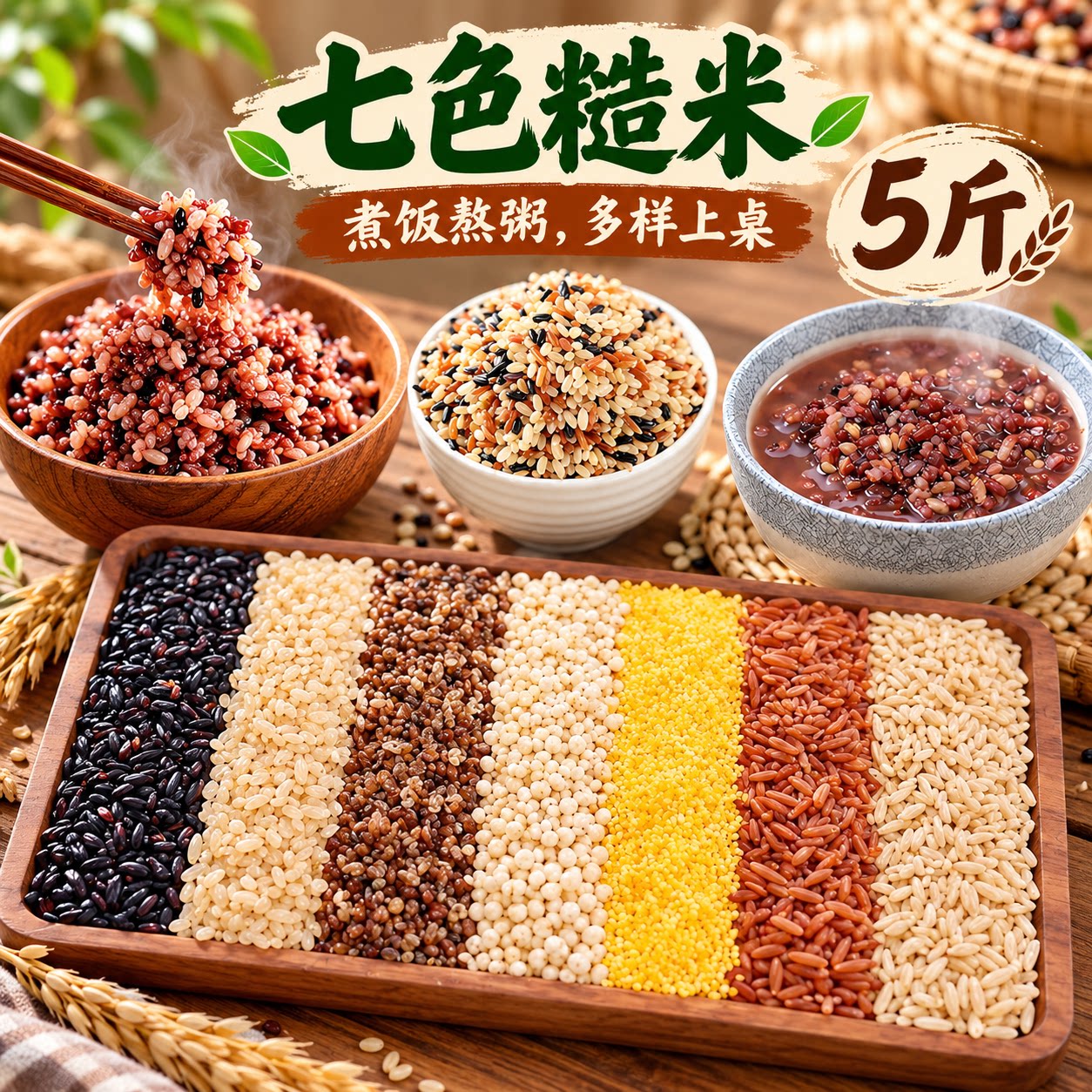 【5斤特价】七色糙米五谷杂粮谷