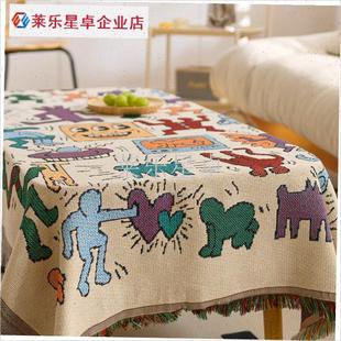 波西米亚民族风格织物咖啡桌布矩形G桌布户外野炊桌垫沙发套布.