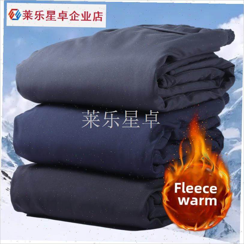 冬季男士外穿棉裤中老年人加绒加厚保暖J松紧男裤羊羔绒爸爸裤子.