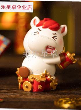 2026马年小福马摆件国潮v可爱树脂生肖马蛋糕装饰车载饰品新年礼.