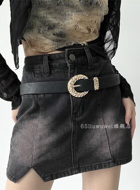 ins美式皮带女2025新款牛仔裤腰带辣妹时尚百搭y2k小众黑色潮流酷