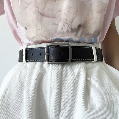 百搭款~多孔~男女款皮带~酷~