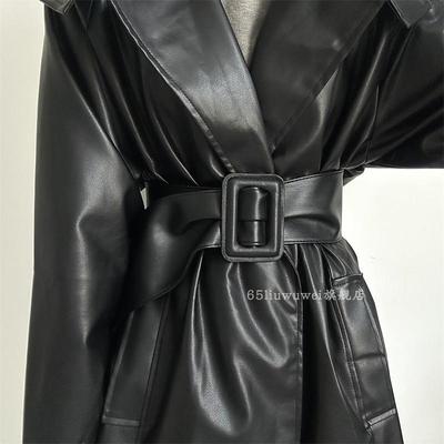 无孔免打孔软皮腰封配衣服