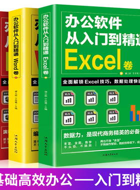 全套3册 word excel ppt办公软件教程书办公应用从入门到精通计算机基础知识书籍电脑入门制作表格零基础自学数据处理分析设计