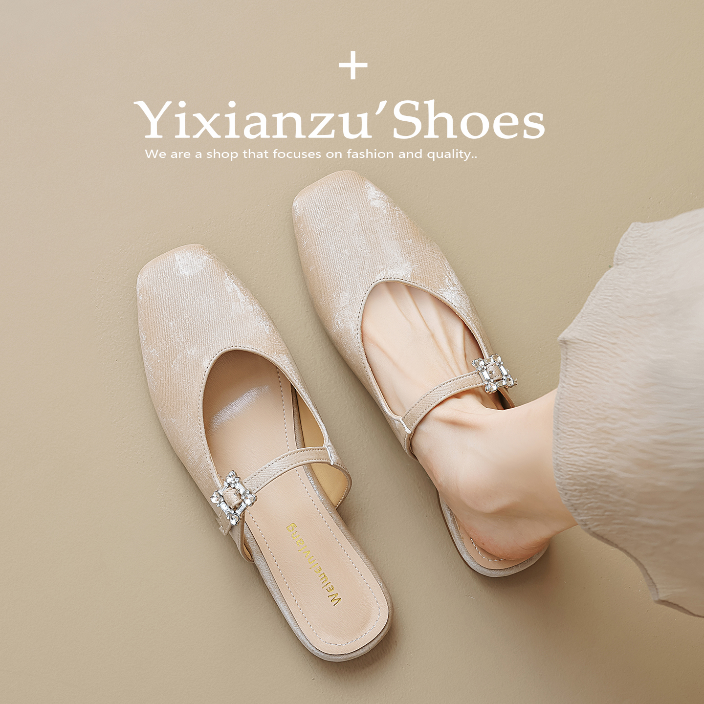 2025年新款拖鞋女夏外穿高级感方头水钻软底防滑平底绝美包头半拖