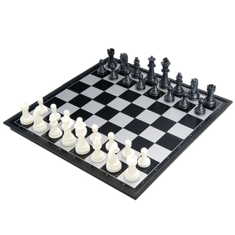 友邦(UB)国际象棋黑白色磁性可折叠便携培训教学用棋3810B-C(中