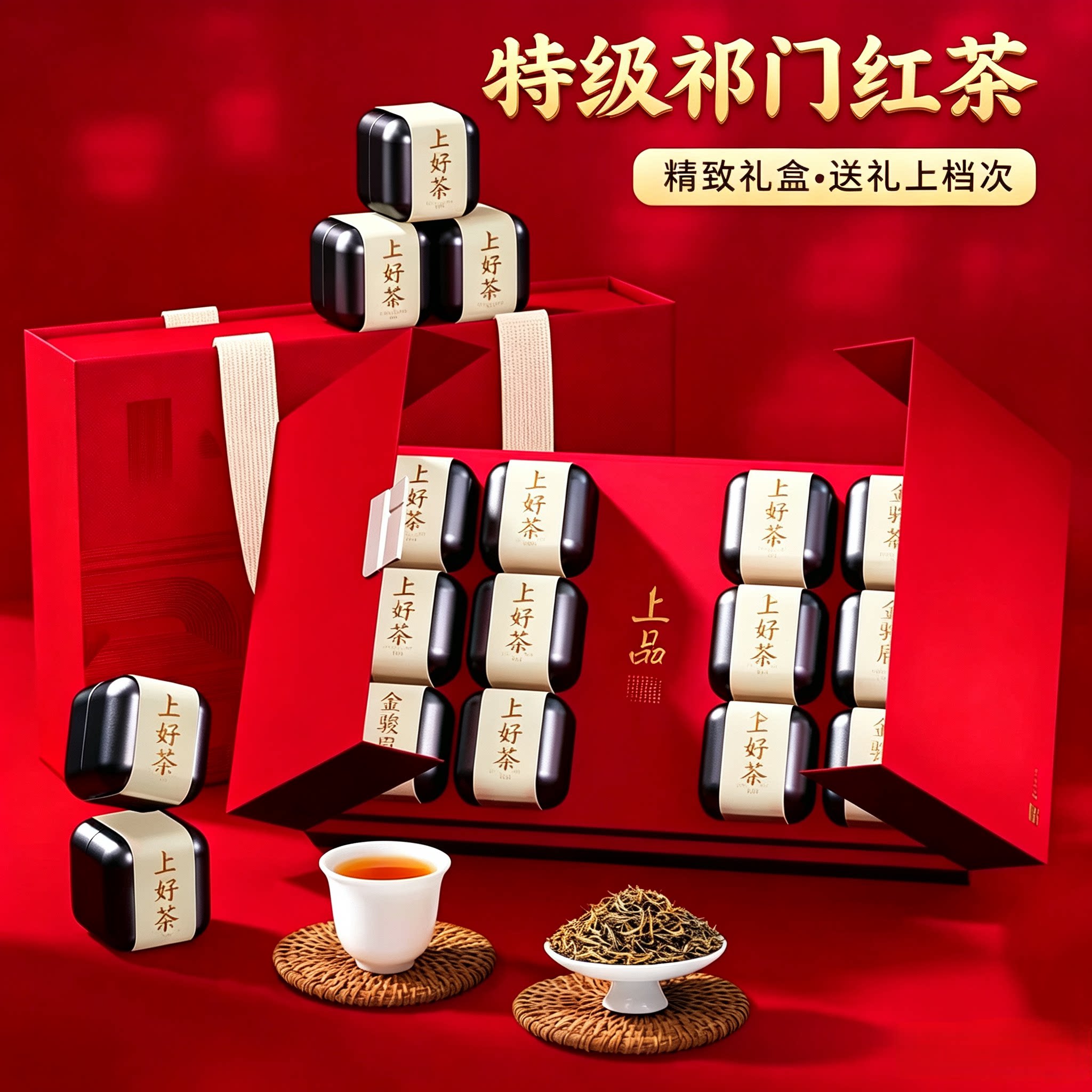 祁门红茶官方旗舰店特级安徽红茶茶叶教师节礼盒装中秋送老师长辈