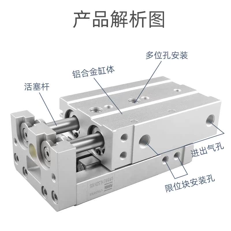 亚德客型HLS滑台气缸HLS68121620251020304050滑台气缸