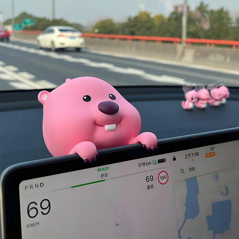 2024loopy车内载饰中控台屏品幕趴趴摆件汽车高感治愈系级ZZ-LP24