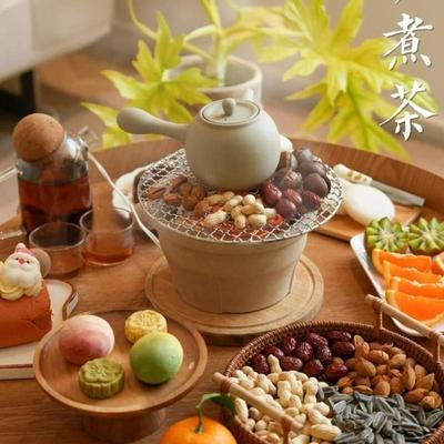 围炉煮茶电碳两用陶炉碳茶壶套装式家用烤火奶茶器冬天室内烧烤炉