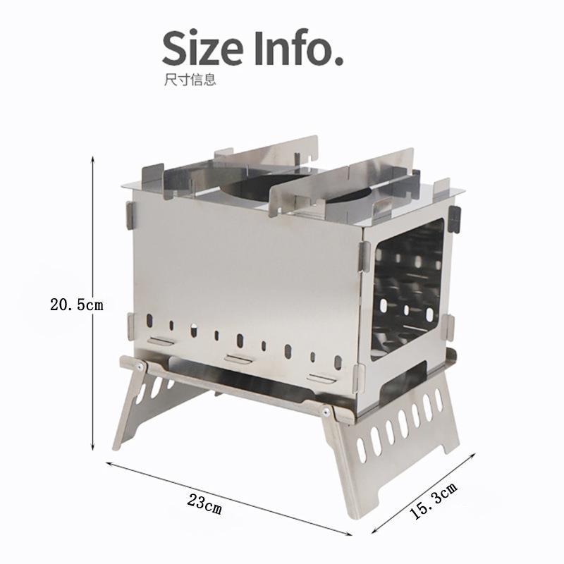 新款户外折叠卡式柴火炉灶烧烤架野营防风焚火台便携木炭烤肉炉子