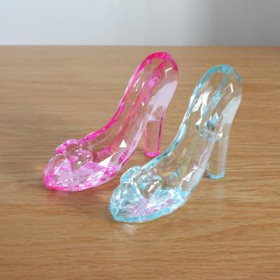 透明亚克力水晶鞋大号宝石童话灰姑娘高跟鞋摆件饰品儿童生日礼物