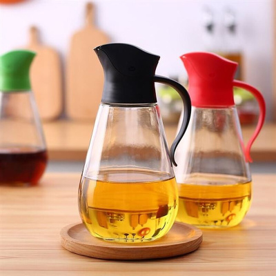 Glass oil pot 550ml automatic opening and closing oil bottle