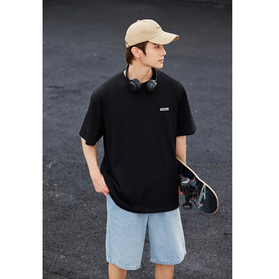 男装经典韩国黑色休闲短袖T恤
