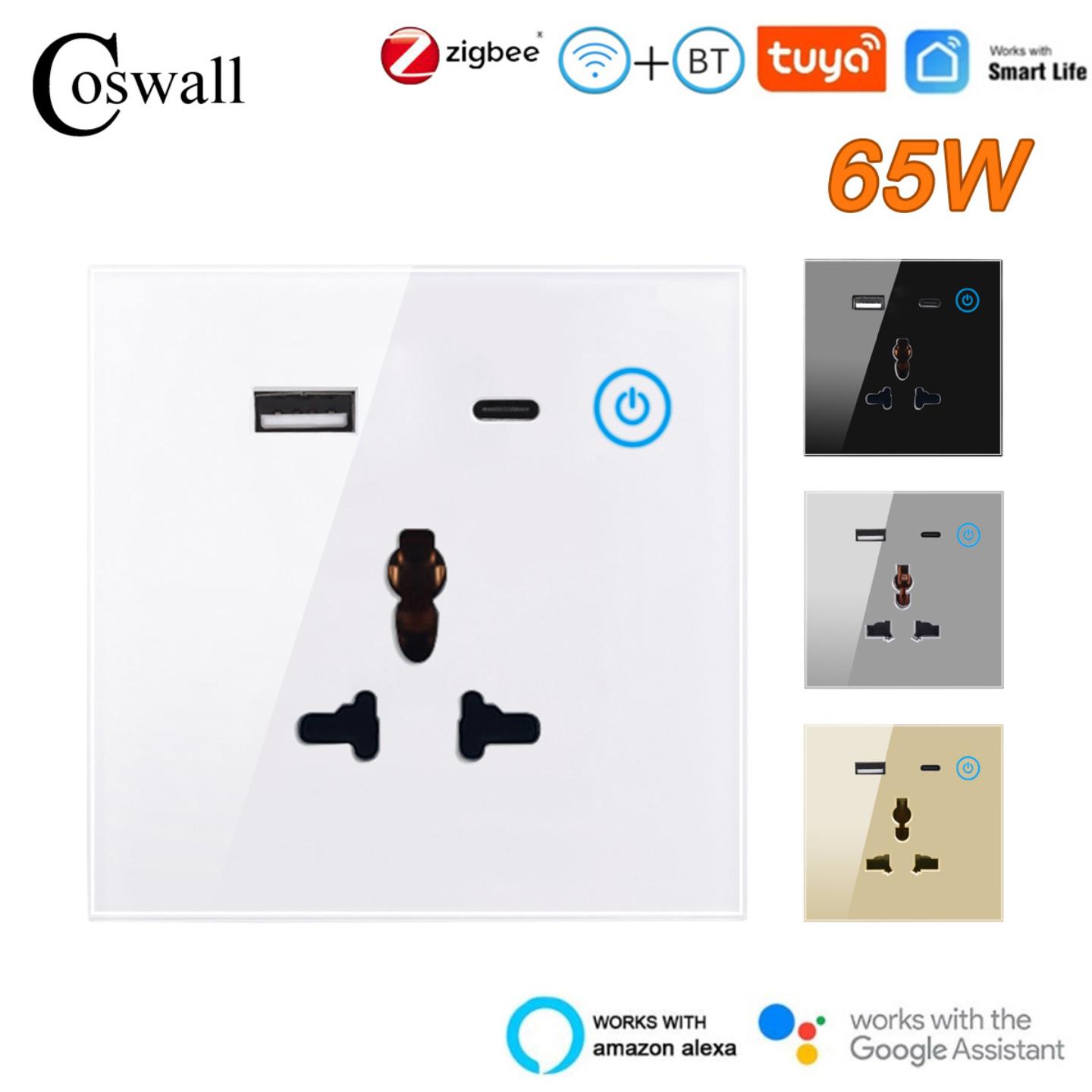 多功能65W墙壁插座WiFi Tuya ZigBee Ewelink Type-C Fast Charge
