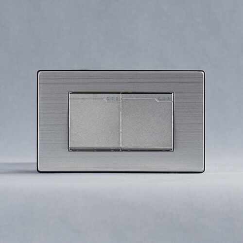 南美118型墙壁开关美式二位开关72*118不锈钢面板16A/250V单双控