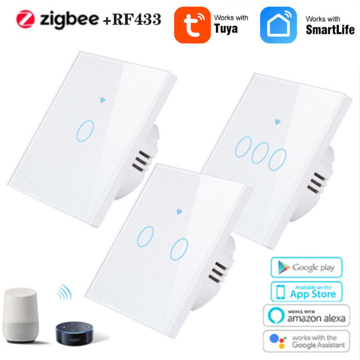 涂鸦zigbee开关 wifi开关物联网86型欧规墙壁开关单火线零火线