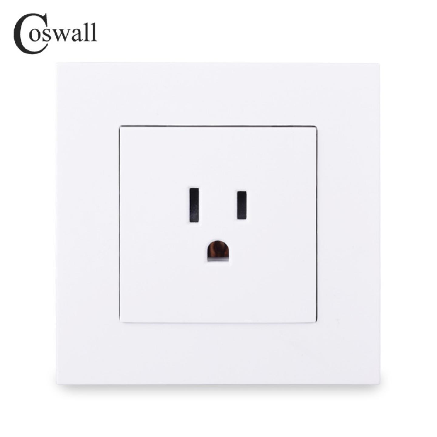 86型PC面板美规墙壁电源插座 台湾5-15R美标15A美式三孔扁插开关