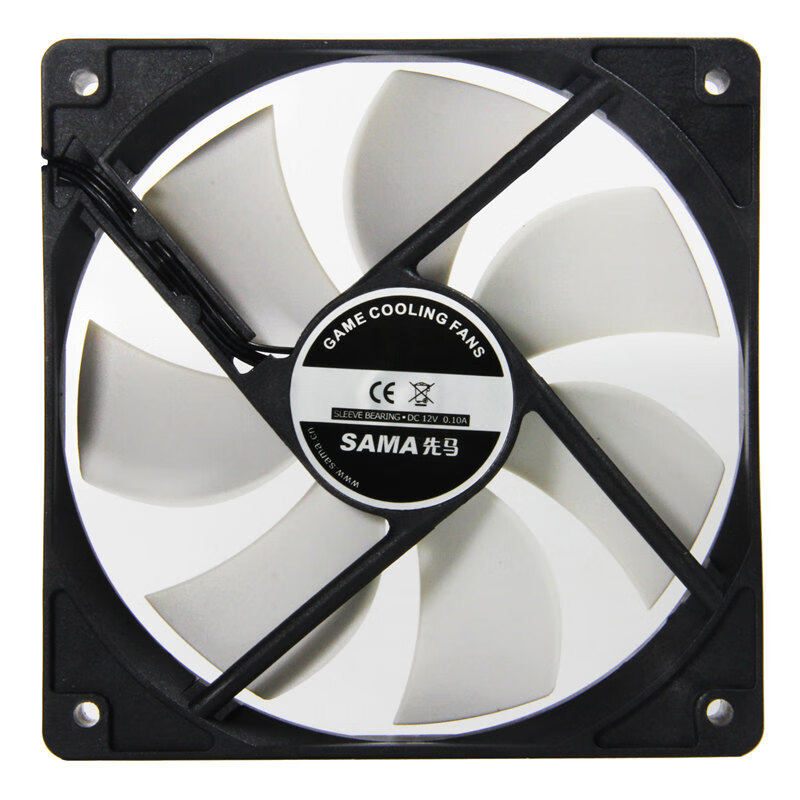 定制【装机猿整机加装】12CM机箱风扇黑框白叶无光高材质高静音无