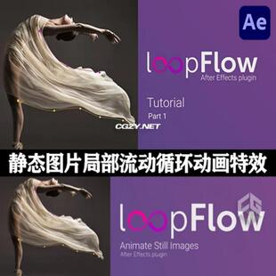 AE插件loopFlow v1.3.1Win/Mac静态图片局部流动循环动画特效教程