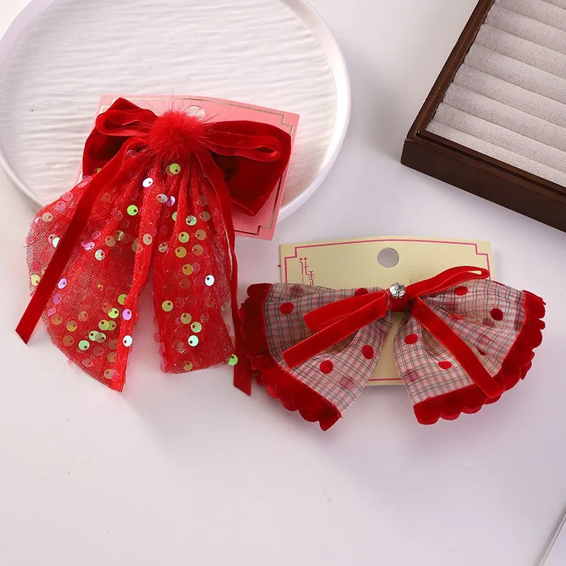 新款过年大红色喜庆纱亮片丝绒毛球蝴蝶结甜美可爱顶夹发箍发饰,童装/婴儿装/亲子装,发饰,淘宝优惠券,粉丝福利购,淘宝优惠卷