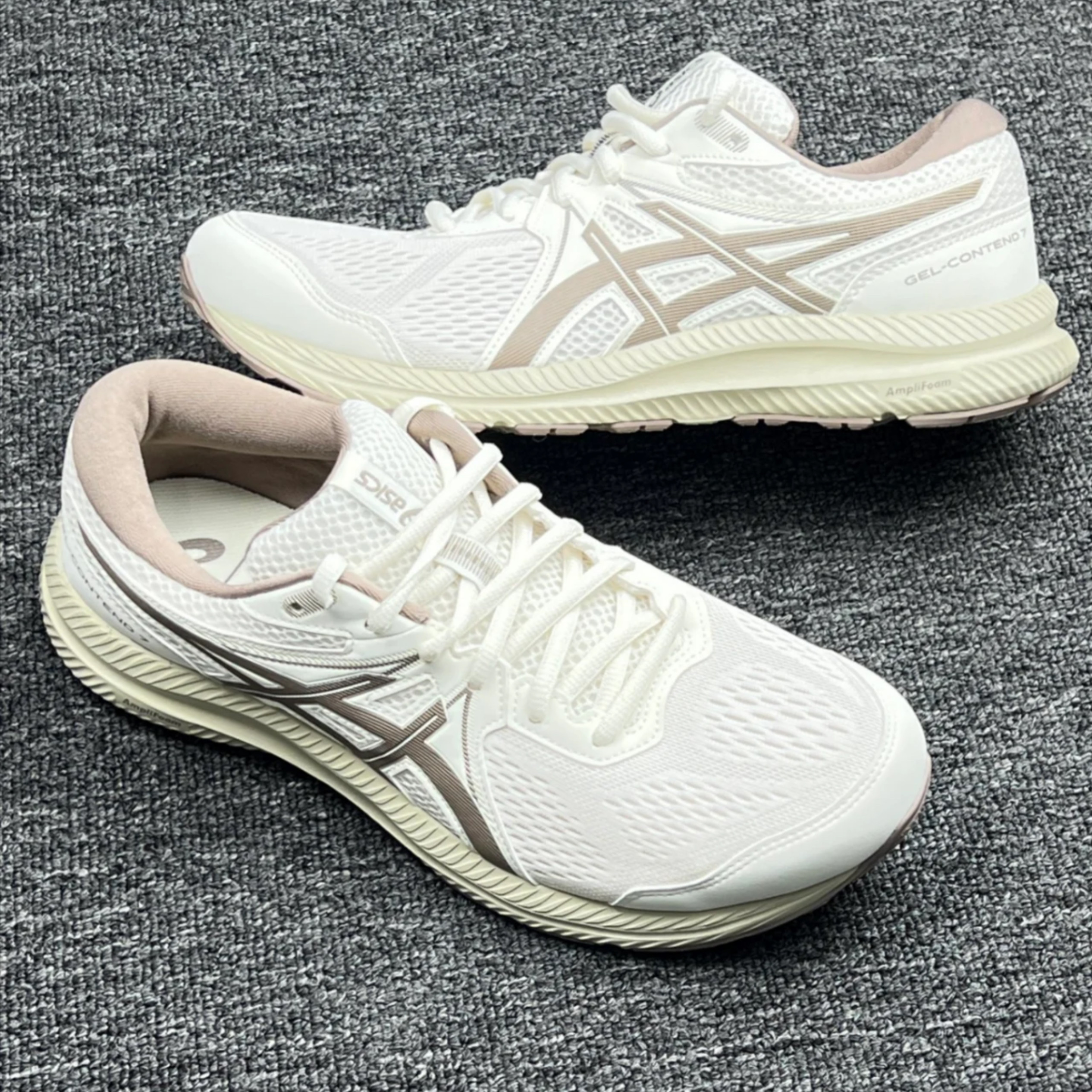 ASICS Gel-Contend 7 低帮休闲长跑短跑城市通勤跑步鞋 男款 白色